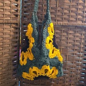 Handcrafted Crochet Bag - Green and Yellow